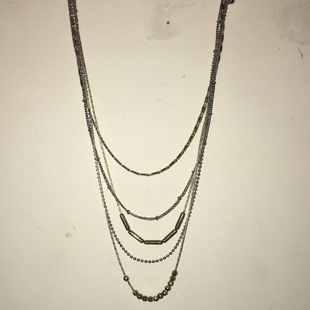 💛🤍💛NWT Ballet Gold/Silver Layered Necklace - Picture 7 of 7